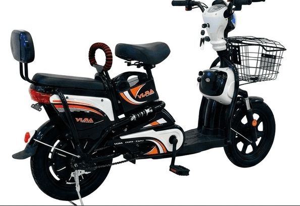 VLRA Classic Electric Bike Side Angle View showing Dual Seats