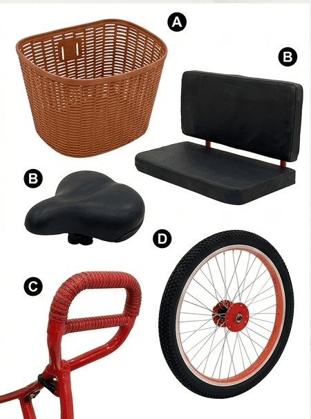 TR-24H Adult Tricycle Front View with Woven Basket