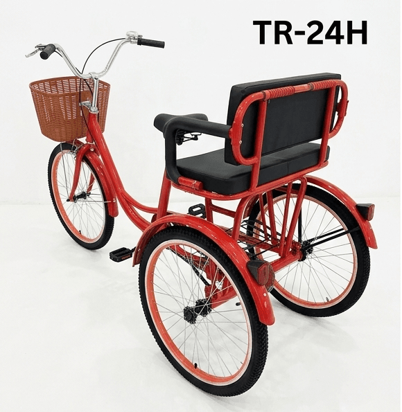 TR-24H Adult Tricycle Red Frame Three Quarter View