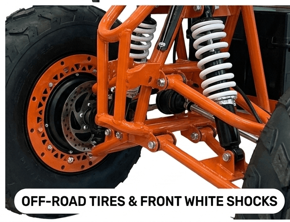 JL-008 Kids Electric Quad Bike ATV Orange Front Angle View
