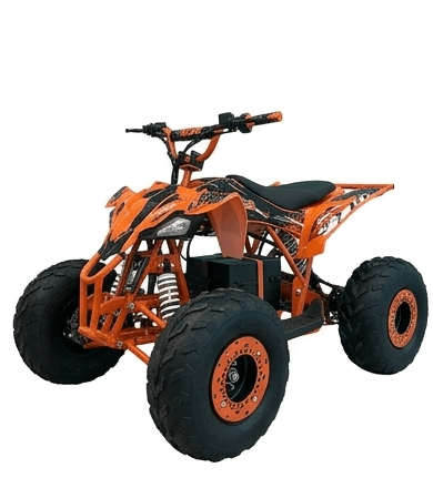 JL-008 Electric ATV Off-Road Tires, Disc Brakes, and Front White Shocks