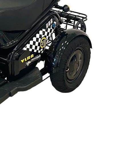 VLRA 3-Wheel Electric Mobility Scooter Tricycle Black Front Three Quarter View