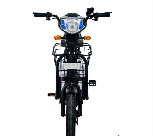 VLRA Classic Electric Bike Front View with LED Headlight and Basket