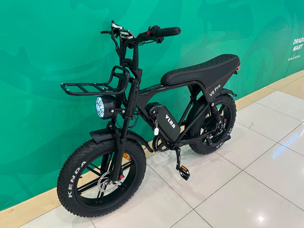 VLRA V8 Pro Fat Tire Electric Bike Matte Black Front Angle View